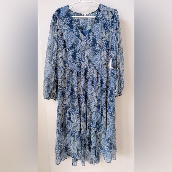 NWT Joie Limited Edition Parisian Paisley Lightweight Chiffon Tiered Maxi Dress - Picture 7 of 14